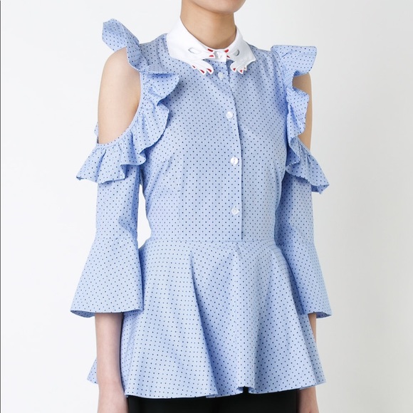 Vivetta classic hand collar peplum long sleeves shirt Italy - Picture 3 of 3